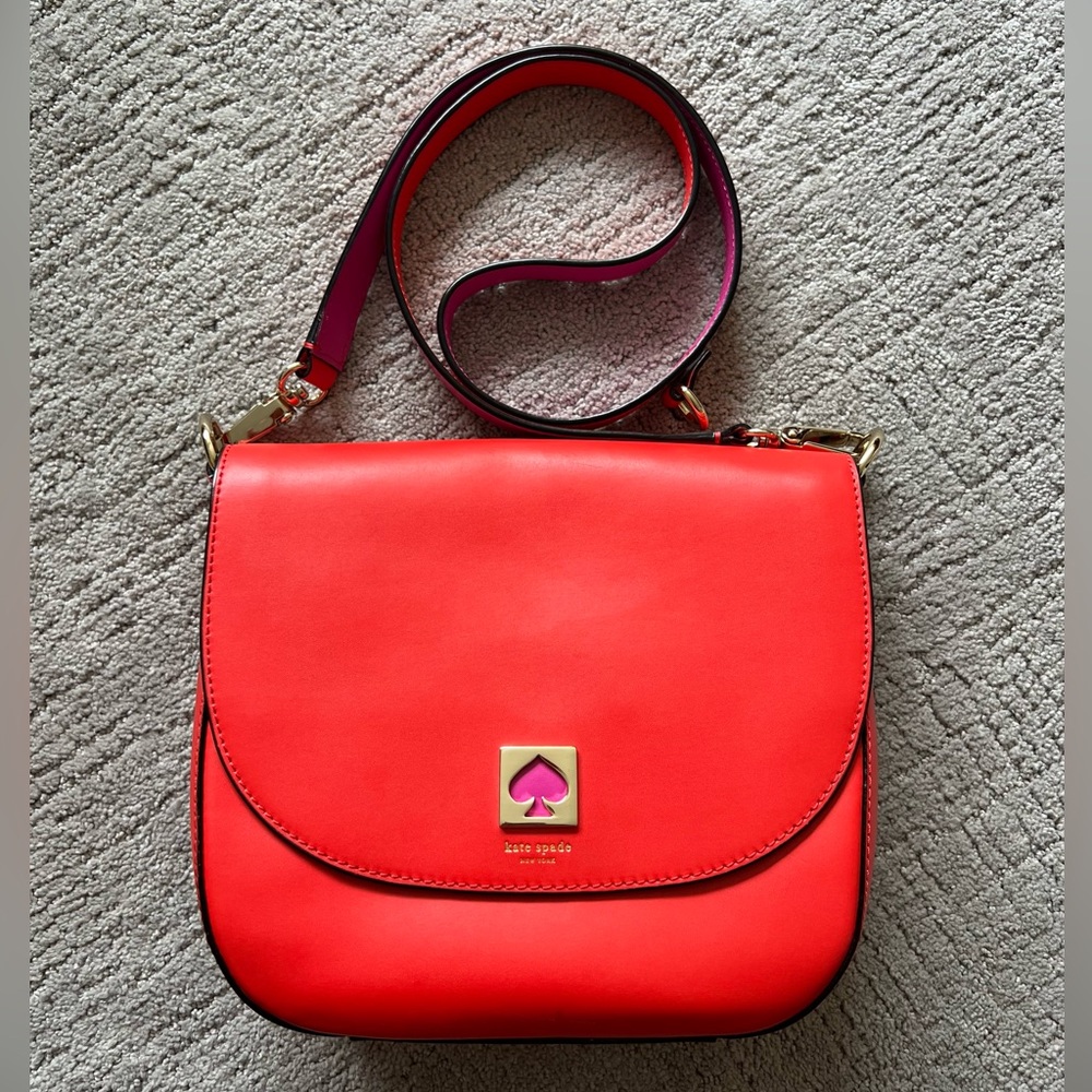 kate spade Red Crossbody Bag with Pink Accent